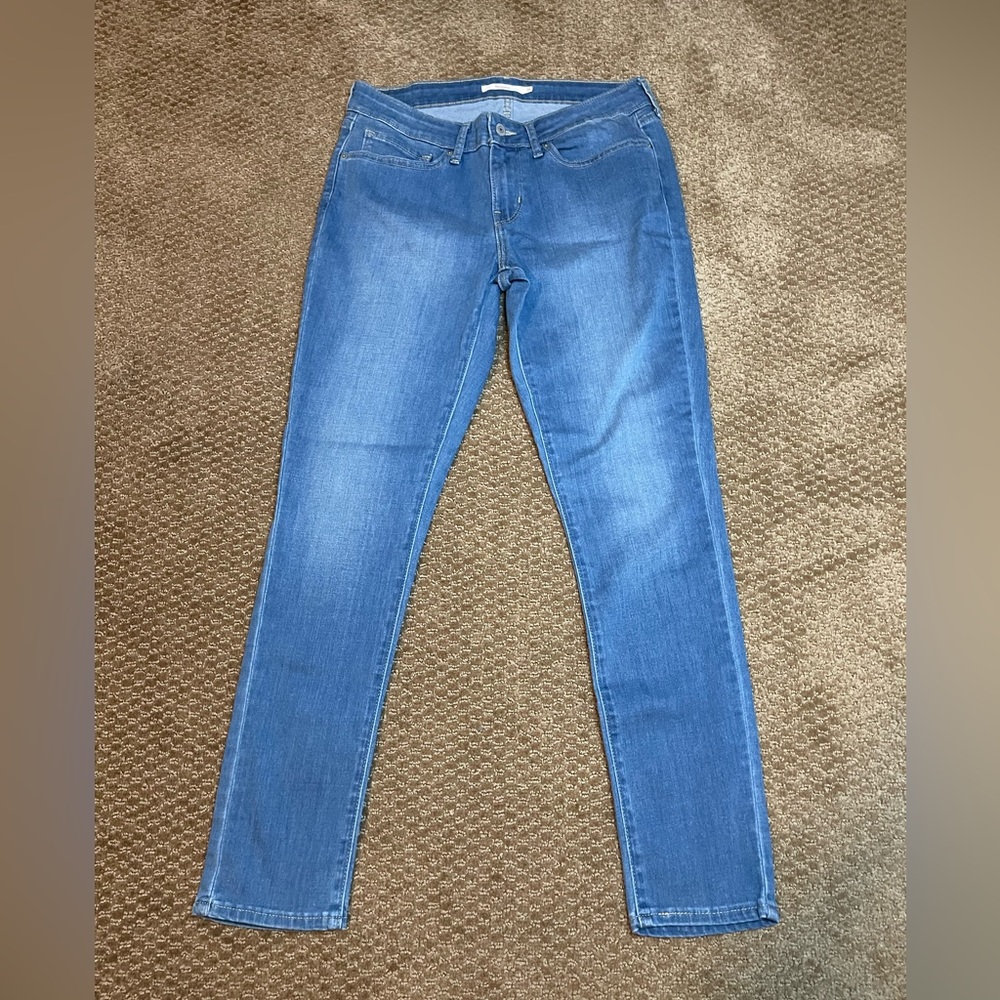 Levi's Womens 711 Skinny Jeans Medium Blue Wash Mid Rise Jeans